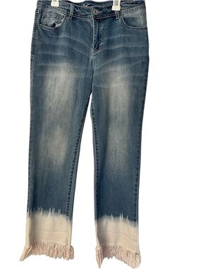 INC International Concepts Frayed Hem Ombre Blue Jeans for Women